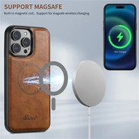 EUCAGR Magsafe Magnetic 2 In 1 Detachable Wallet Leather Case For iPhone 12 13 14 15 16 Pro Max Plus Shockproof Holder Cover