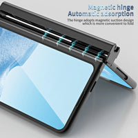 For Google Pixel Fold Electroplating Case with Pen Slot Hinge Full Protection Magnetic Hinge Automatic Adsorption Phone Cover