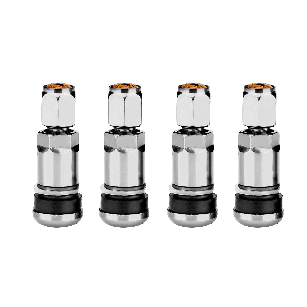 4pcs Auto Tubeless Tire Valve Stems | Dust Caps | High-Quality Automotive Replacement Parts