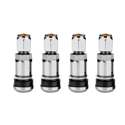 4pcs Auto Tubeless Tire Valve Stems | Dust Caps | High-Quality Automotive Replacement Parts