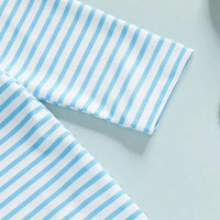 Infant Boys Girls Sun Protection Swimwear Set with Hat 2 Piece UV Rash Guard Suit Striped Zip Up Long Sleeve Crew Neck