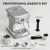 Neretva 15 Bar Espresso Machine with Milk Frother Steam Wand for Cappuccino, Latte, Macchiato, 1450W Professional Coffee Machine