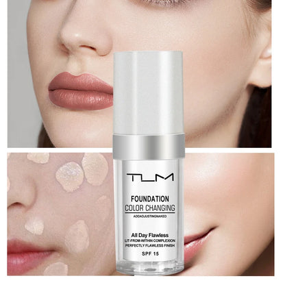 TLM TUM Liquid Foundation Cream Professional Full Coverage Face Concealer Waterproof Makeup Base Brighten Cover Dark Circles 30 мл