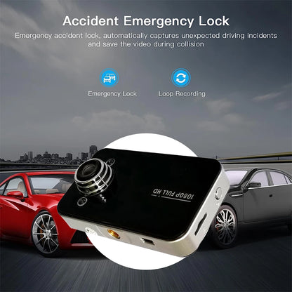 1080P Full HD Car Video Camera 2.7 Inch Car Camcorder Night Vision 140° View Angle Dashcam DVR Driver Recorder Parking Monitor