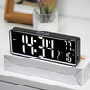 Rechargeable Digital Alarm Clock TEMP Date Week 2 Alarms Night Mode Snooze 12/24H Anti-disturb Voice Control LED Mirror Clock