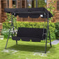 Patio Swings Outdoor, 3-Seat Glider Porch Bench with Removable Cushion and Adjustable Shade, Swing Chairs for Garden, Poolside