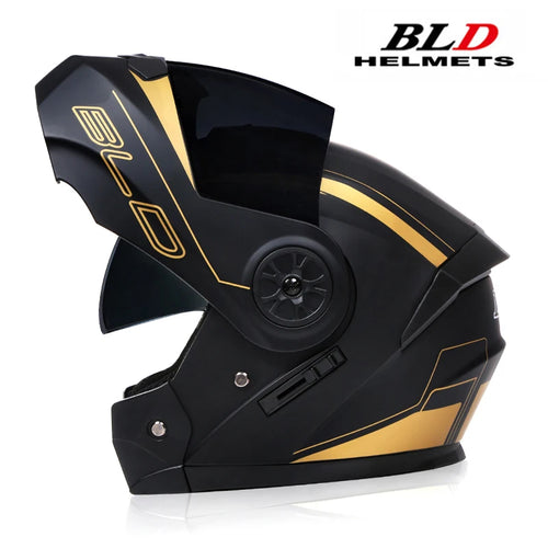 BLD Personalised Motorcycle Full Face Helmet Men Women Fashion Dual Lens Helmets Motocross Racing Modular Flip Up Casco Moto