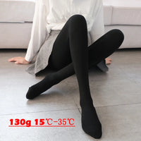 Winter Thicken Thermal Leggings 130g/330g Fleece Warm Women's Stockings High Waist Elastic Slim Sexy Legging Pantyhose 2024