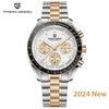 PAGANI DESIGN Silver Gold Moon Watches 2024 New Luxury Quartz Watch men Auto Date Chronograph AR Sapphire crystal Wristwatch Men