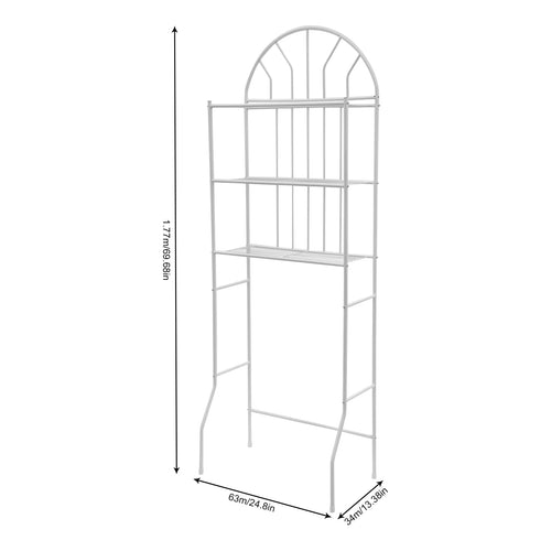24.8*13.39*69.69 Inch 3-Tier Toilet Storage Rack Floor Standing Toilet Bathroom Organize Shelf  Easy to Clean