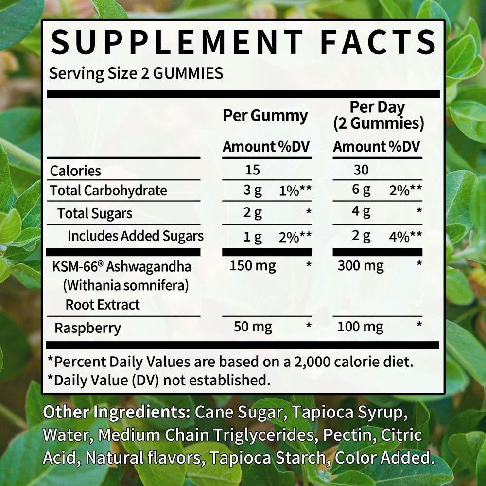 Ashwagandha Gummies - Improve sleep, support immunity, relax mood, relieve anxiety and stress