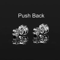 CUC 3-14MM AAAA Zircon Stud Earrings Screw/Push Back For Women Men Fashion Trend Wedding Jewelry Party Love Gift