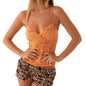 Elegant Lace Halter Neck Tank Top Sleeveless V-neck Backless Floral Blouse for Summer Beach Party Clubwear