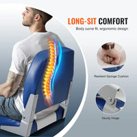 VEVOR Boat Seat 18.9" Low Back Boat SeatFolding Boat Chair with Thickened Sponge Padding and Hinge Fold-Down Boat Captain Chair