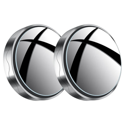 2PCS Car Blind Spot Rear View Mirror Round Frame Wide Angle Mirrors 360° Rotation Reverse Auxiliary Rearview Convex Mirror