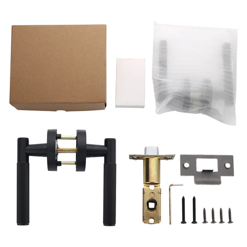 Viladepot Privacy Door Handle Knurled Handle Lever Bedroom Bathroom Passage Door Lock Reversible Keyless