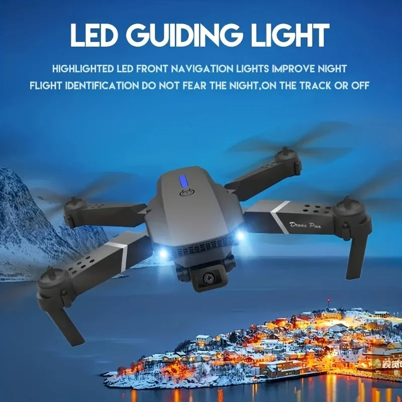 The new E88PRO upgrade professional HD camera LED lighting aerial photography 360° all-round collapsible wide-angle RC drone