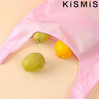 Eco Shopping Bag Fashion Printing Foldable Reusable Tote Folding Pouch Convenient Large-capacity Storage Bags Grocery Totes