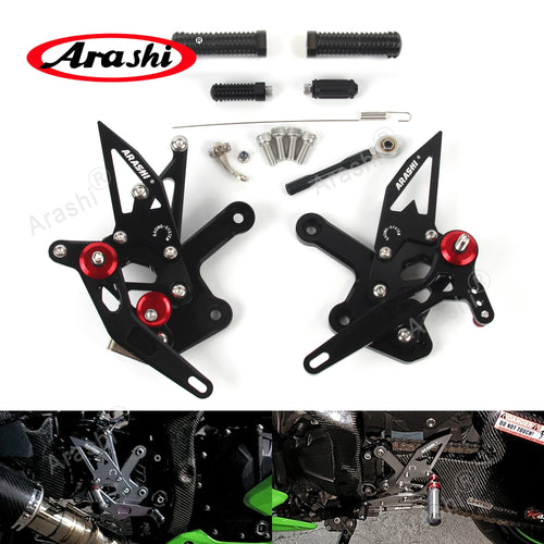 Arashi V2.0 Adjustable Rearset For KAWASAKI Ninja ZX4R ZX-4R 2023 / ZX-4RR ZX4RR 2022 -2024 CNC Footrest Foot Pegs Pedal