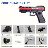 Beads Blaster, Guns Toy With Big Drum, Manual & Automatic Burst Dual Mode With Linked Effects, More powerful, For Shooting Team