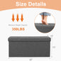 JHK Living Room Hidden Storage Footstool Toy Box Bedroom Bench Linen Fabric Easy Assemble Strong Load-bearing Capacity Stool