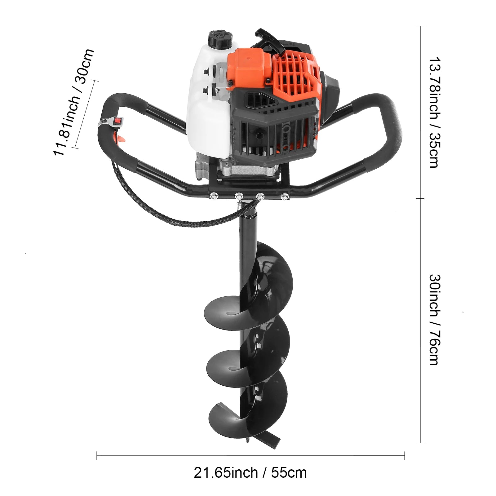VEVOR Fuel-powered Auger  Post Hole Digger Gas Powered Earth Auger Borer Ground Petrol Earth Auger Post 52cc/43cc Hole Digger EzBuyCo