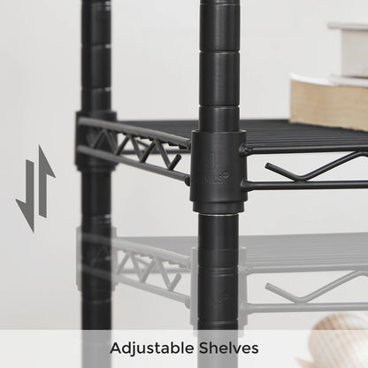 SONGMICS 3 Tier Printer Stand, Printer Table with Wheels, Rolling Printer Cart, Printer Desk with Metal Frame for Home Office