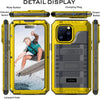 For iPhone 15 14 13 12 11 Pro Max XS XR 8 7 Plus SE3 IP68 Waterproof Rugged Metal Armor Case Shockproof Cover Screen Protector