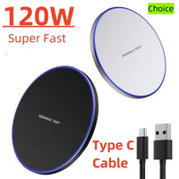120W Fast Wireless Charger iPhone for 15 14 13 12 Max XR X Induction Wireless Charging Pad For Samsung S22 S21 S20 S10 9 Note
