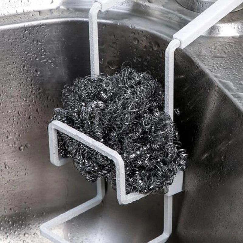 Kitchen Metal Sink Drain Rack Wall Sucker Sponge Storage Drying Holder Sink Soap Stand Dish Cloth Shelf Organizer Products 2023