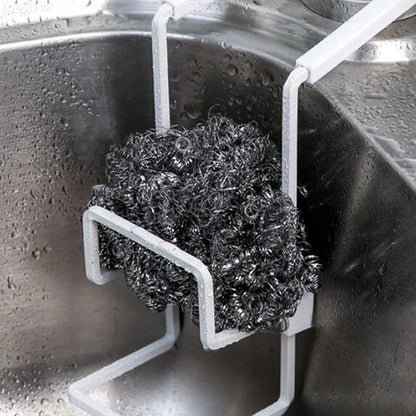 Kitchen Metal Sink Drain Rack Wall Sucker Sponge Storage Drying Holder Sink Soap Stand Dish Cloth Shelf Organizer Products 2023