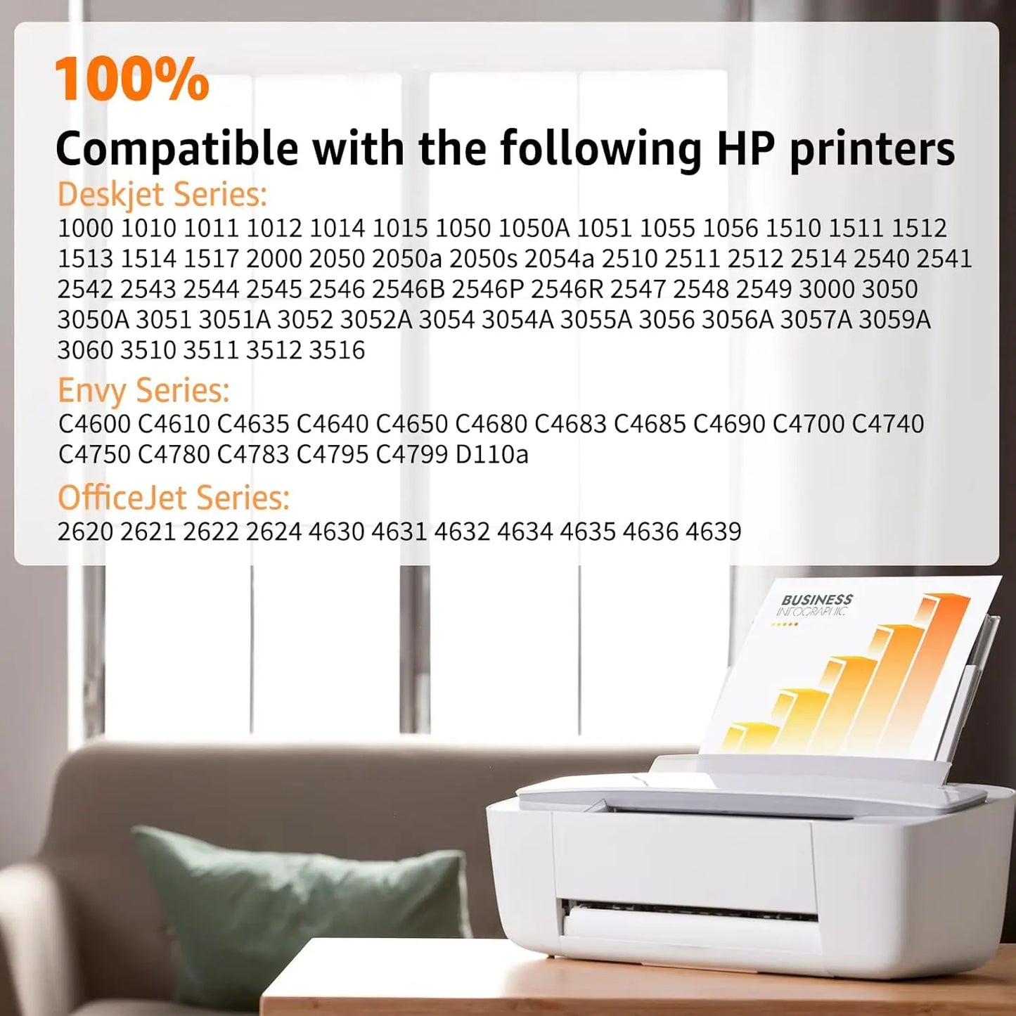 NineLeaf High Yield Ink Compatible for HP 61XL 61 XL CH563W CH564W Ink Cartridge use with Envy 4500 5530 Officejet Printer
