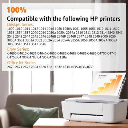 NineLeaf High Yield Ink Compatible for HP 61XL 61 XL CH563W CH564W Ink Cartridge use with Envy 4500 5530 Officejet Printer