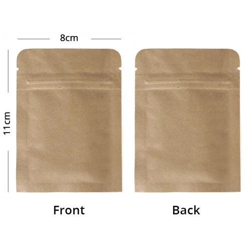 Zip Lock Mylar Packaging Bags with Tear Notch,Multi Sizes Smell Proof Kraft Paper Bags,Heat Sealing Ziplock Pouches,Eco-friendly