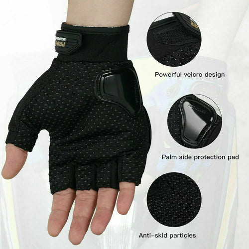 Motorcycle Gloves for Men Women Half Finger Glove Moto Fingerless Riding Protective Gear Gloves Motorbike ATV MTB Racing  Gloves