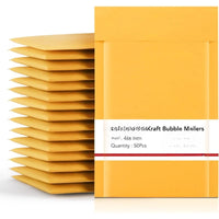 Kraft Bubble Mailer 4x8” 50Pack Strong Adhesion Padded, Thick Bubble Envelopes Usable