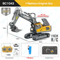 ZWN 2.4G Remote Control Excavator Dump Truck RC Model Car Toy Professional Alloy Plastic Simulation Construction Vehicle for Kid