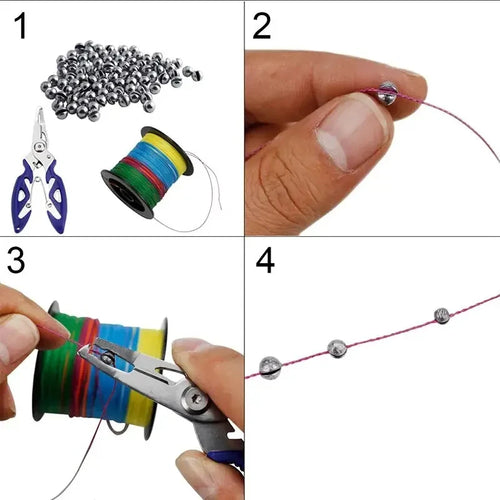 205pcs Premium Lead Fishing Sinkers With Convenient Storage Box - 5 Round Sizes for Accurate Casting and Deep Water Fishing