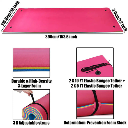 390CM*146CM Floating Pad Summer New Large Outdoor Tear-Resistant XPE Foam Swimming Pool Water Blanket Float Mat Bed