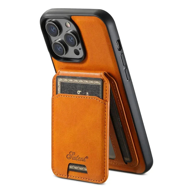 EUCAGR Magsafe Magnetic 2 In 1 Detachable Wallet Leather Case For iPhone 12 13 14 15 16 Pro Max Plus Shockproof Holder Cover