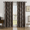 4Pcs Blackout Curtains Grommet Thermal Insulated Room Darkening  With Wave Foil Printed For Bedroom