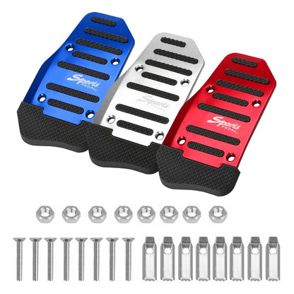 2Pcs Universal Car Foot Pedal Modified Brake Anti-Slip Aluminum Car Pedal Cover Set Kit Pedali Red/Blue/Silver Car Accessories
