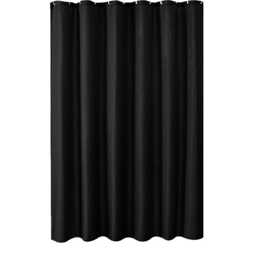 1pcs 180cm*180cm Plain Waffle Waterproof Mildew Resistant Polyester Shower Curtain Bathroom Partition Curtain With 12 Hooks