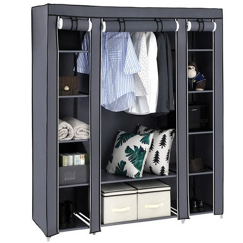 69" Portable Clothes Closet Wardrobe Storage Organizer with Non-Woven Fabric Quick and Easy to Assemble Extra Strong and Durable