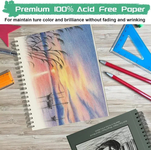 9 x 12 Sketchbook, 68 lb/100g SM Sketchbook 100 spiral-bound acid-free drawing paper with hard cover art paper