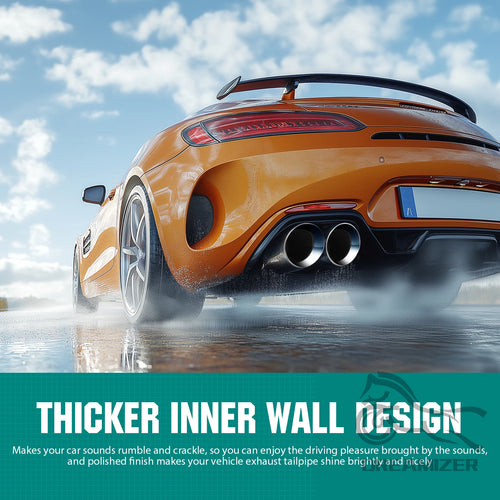 2.5" in 3.5'' out 9.5" Long Stainless Steel Bolt-On Slanted Cut Exhaust Tailpipe Tip Decoration Exhaust Tips Square End