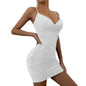 Women Suspenders Party Dress Lady Outfit Sexy Slim Fit Dress V-neck Y2k Clubwear Bodycon Hip-wrapped Mini Dress