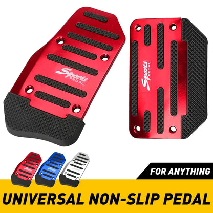 2Pcs Universal Car Foot Pedal Modified Brake Anti-Slip Aluminum Car Pedal Cover Set Kit Pedali Red/Blue/Silver Car Accessories