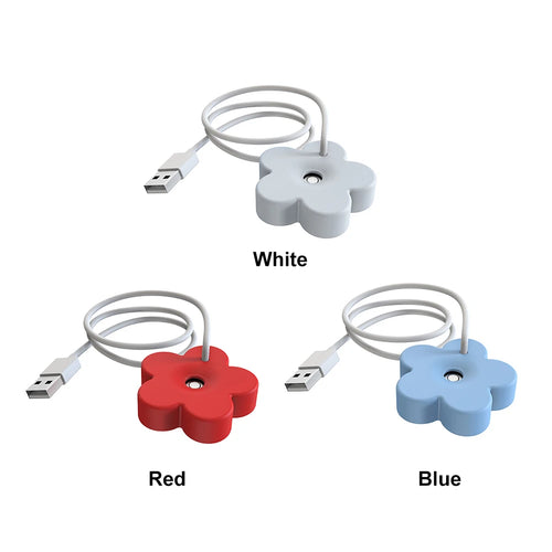 Portable Air Humidifier Petal Shaped Aromatherapy Humidifiers Diffusers DC 5V 1A Mist Maker Purifier Timed Mute for Home Bedroom