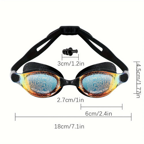 Fashion Swimming Set Goggles Earplugs Nose Clips Swim Cap Anti-Fog UV-Proof Waterproof Unisex Adult Training Essential Swimming